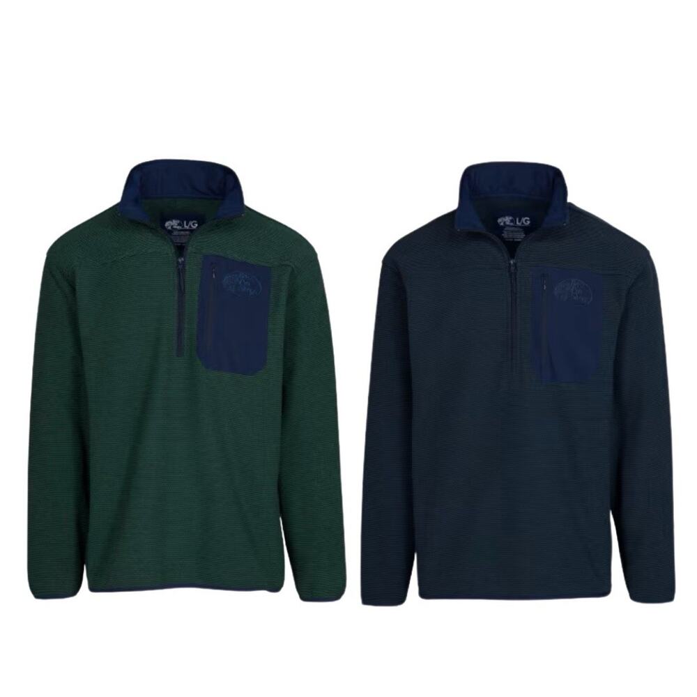 Bundle Bass Pro Shops Quarter-Zip Long-Sleeve Pullover Men’s EUC Blue Green Soft